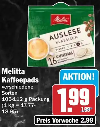 HIT Melitta Kaffeepads Angebot