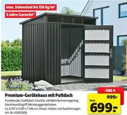 Hagebau Mr. GARDENER Premium-Gerätehaus mit Pultdach Angebot