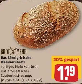 REWE Brot & Mehr Das körnig frische Mehrkornbrot Angebot