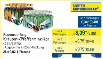 METRO Kuemmerling Kräuter-/Pfefferminzlikör Angebot