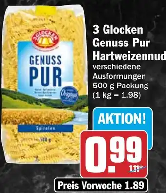 HIT 3 Glocken Genuss Pur Hartweizennudeln Angebot