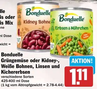 HIT Bonduelle Grüngemüse oder Kidney-, Weiße Bohnen, Linsen und Kichererbsen Angebot