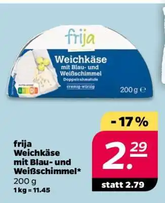 Netto frija Weichkäse mit Blau- und Weißschimmel Angebot