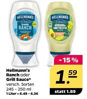 Netto Hellmann’s Ranch oder Grill Sauce Angebot