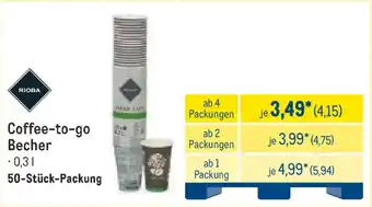 METRO RIOBA Coffee-to-go Becher Angebot