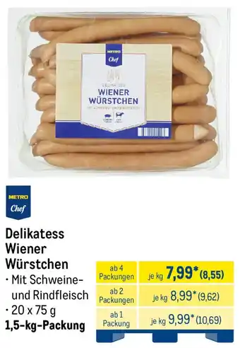 METRO METRO Chef Delikatess Wiener Würstchen Angebot