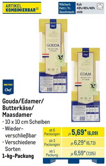 METRO METRO Chef Gouda/Edamer/ Butterkäse/ Maasdamer Angebot