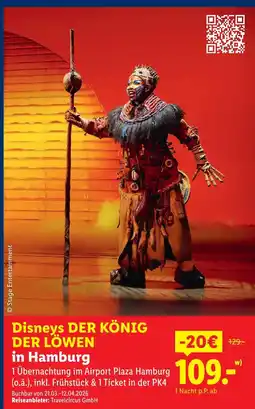 Lidl Travelcircus gmbh disneys der könig der löwen in hamburg Angebot