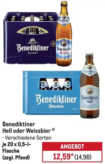 METRO Benediktiner Hell oder Weissbier Angebot