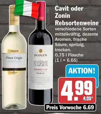 HIT Cavit oder Zonin Rebsortenweine Angebot