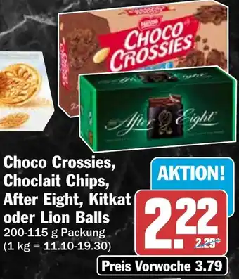 HIT Choco Crossies, Choclait Chips, After Eight, Kitkat oder Lion Balls Angebot