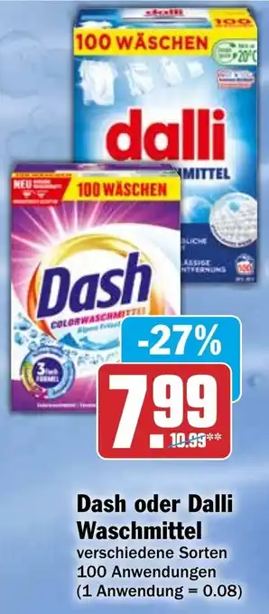 HIT Dash oder Dalli Waschmittel Angebot