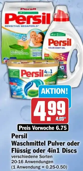 HIT Persil Waschmittel Pulver oder Flüssig oder 4in1 Discs Angebot