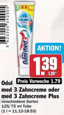 HIT Odol med 3 Zahncreme oder med 3 Zahncreme Plus Angebot