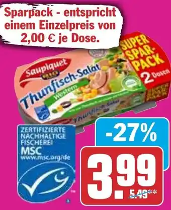 HIT Saupiquet Thunfisch-Salat MSC Duopack Angebot