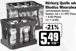 HIT Nürburg Quelle oder Rhodius Mineralwasser Angebot