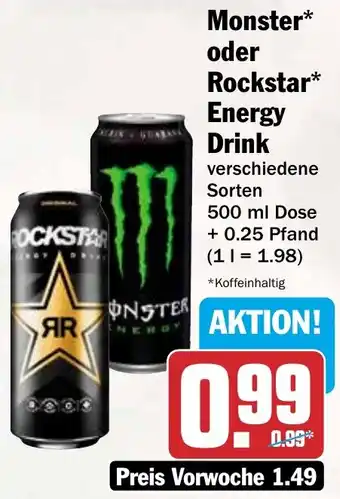 HIT Monster oder Rockstar Energy Drink Angebot