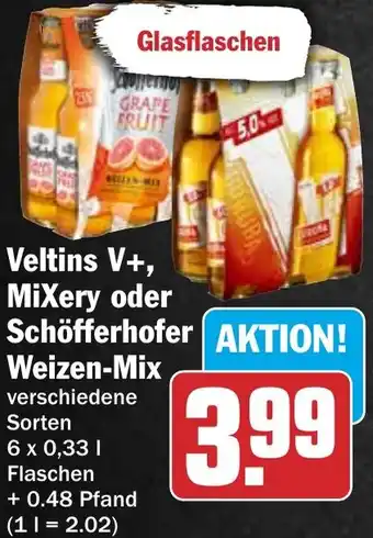 HIT Veltins V+, MiXery oder Schöfferhofer Weizen-Mix Angebot