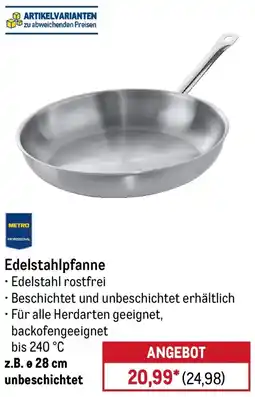 METRO METRO PROFESSIONAL Edelstahlpfanne Angebot