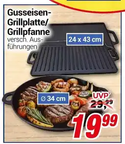 CENTERSHOP Gusseisen- Grillplatte/ Grillpfanne Angebot
