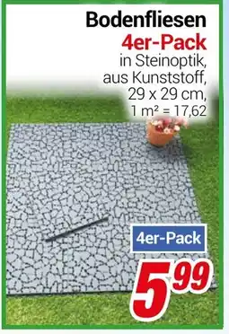 CENTERSHOP Bodenfliesen 4er-Pack Angebot