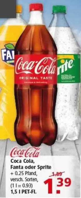 Multi Markt Coca Cola, Fanta oder Sprite Angebot