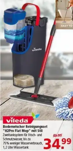 Multi Markt vileda Bodenwischer Reinigungsset "H2Pro Flat Mop" mit Stil Angebot
