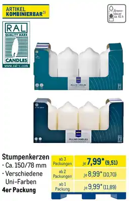 METRO Stumpenkerzen Angebot