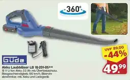 Famila Nord Ost Güde Akku Laubbläser LB 18-201-05 Angebot