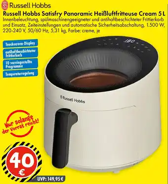 TEDi Russell Hobbs Satisfry Panoramic Heißluftfritteuse Cream 5L Angebot