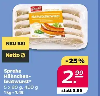 NETTO Sprehe hähnchenbratwurst Angebot