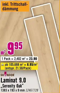 Hornbach SKANDOR Laminat 9.0 ,,Serenity Oak" Angebot