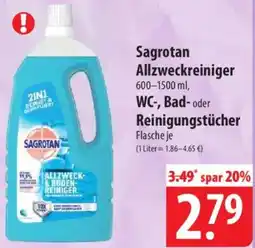 Famila Nord West Sagrotan Allzweckreiniger WC, Bad oder Reinigungstücher Angebot