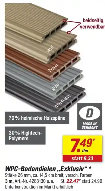 toom Baumarkt WPC-Bodendielen „,Exklusiv" Angebot