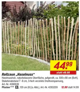 toom Baumarkt Rollzaun ,,Haselnuss" Angebot
