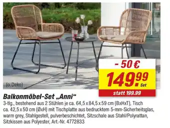 toom Baumarkt Balkonmöbel-Set „,Anni" Angebot