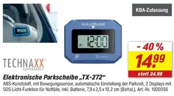 toom Baumarkt TECHNAXX Elektronische Parkscheibe ,,TX-272" Angebot