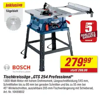 toom Baumarkt BOSCH Tischkreissäge ,,GTS 254 Professional" Angebot