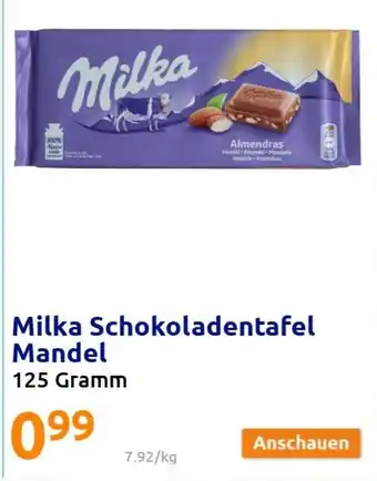 Action Milka Schokoladentafel Mandel 125g Angebot