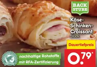 Netto Marken-Discount BACK STUBE Käse Schinken Croissant Angebot