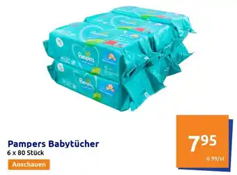 Action Pampers Babytucher 6*80st Angebot