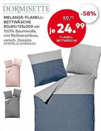 porta Dormisette Melange-flanell-bettwäsche Angebot