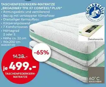 porta Schlaraffia Taschenfederkern-matratze „broadway Tfk X7 Comfeel Plus“ Angebot