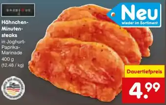 Netto Marken-Discount Hähnchen- Minuten steaks Angebot