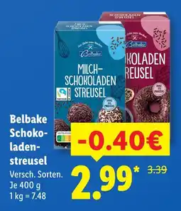 Lidl Belbake milch-schokoladen streusel Angebot