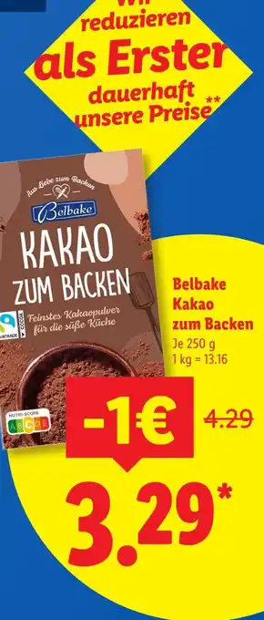 Lidl Belbake kakao zum backen Angebot