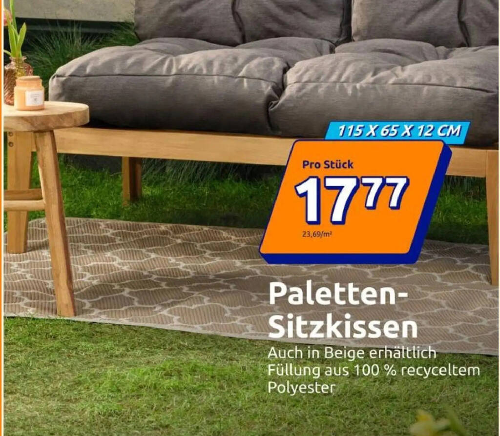 Paletten- Sitzkissen Angebot bei Action