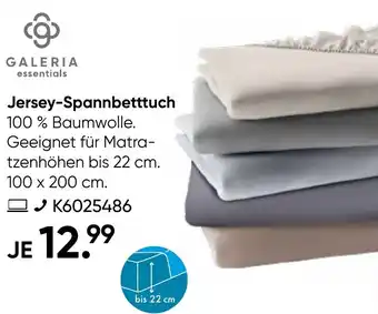 Galeria GALERIA essentials Jersey-Spannbetttuch Angebot