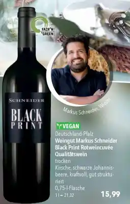 CITTI Markt Weingut Markus Schneider Black Print Rotweincuvée Qualitätswein trocken Angebot