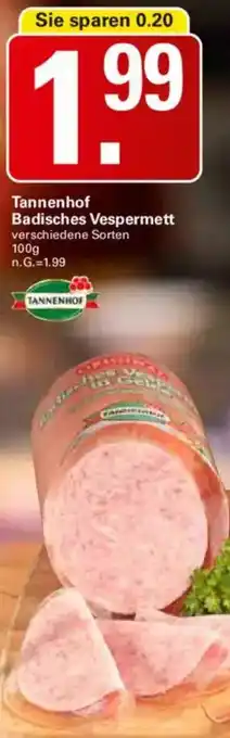 WEZ Tannenhof Badisches Vespermett Angebot